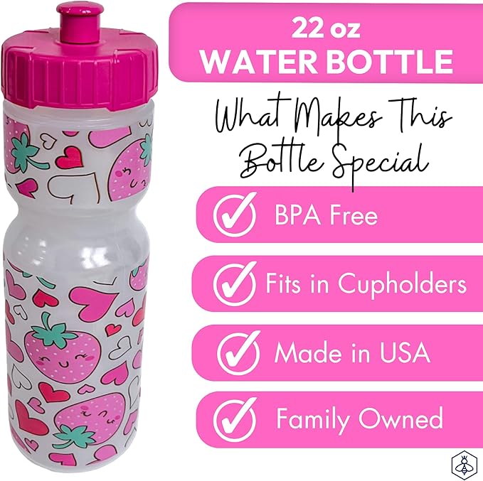 50 Strong Kids Water Bottle | 22 oz. BPA- Free Sports Squeeze Water Bottles with Pull Top Cap |Perfect Water Bottle for School | Reusable & Durable for Boys & Girls | Made in USA