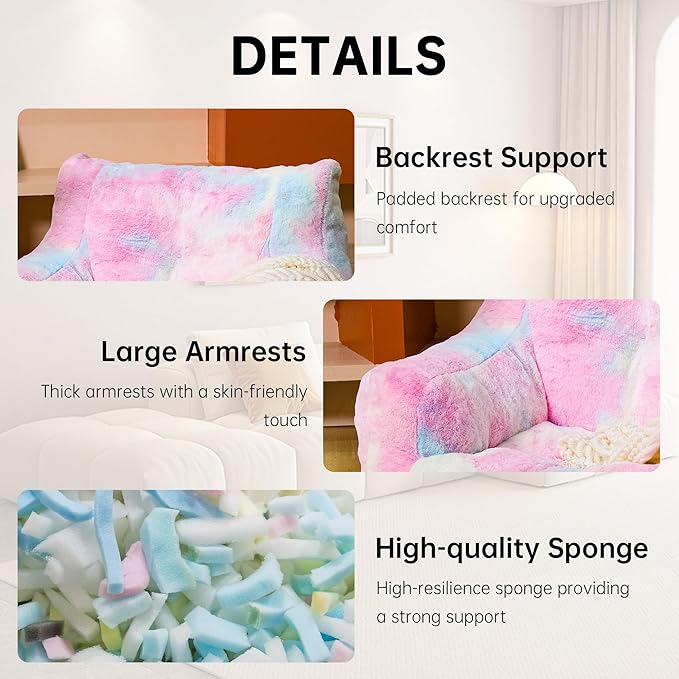 Bean Bag Chairs for Adults Ergonomic Support Reading Floor Sofa Chair with Filler Spacious (Colored, Standard)