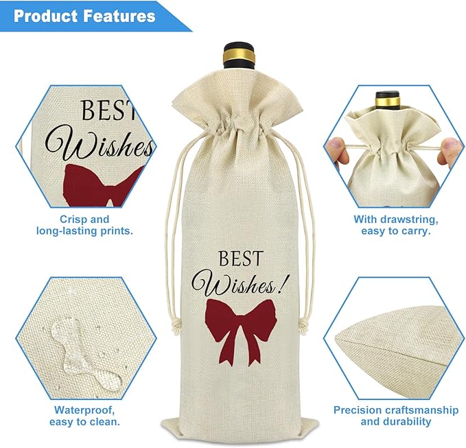 Birthday Gifts for Women Men Wedding Gifts for Couples Wine Bag Christmas Engagement Graduation Gift for Female Best Friends Sister Coworker Bestie Future Mr and Mrs Gifts Reusable Wine Bottle Bag