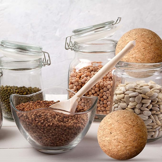 2 Pieces Wine Cork Ball Wooden Cork Ball Stopper for Wine Decanter Carafe Bottle Replacement (2.1 Inch/ 5.5 cm)