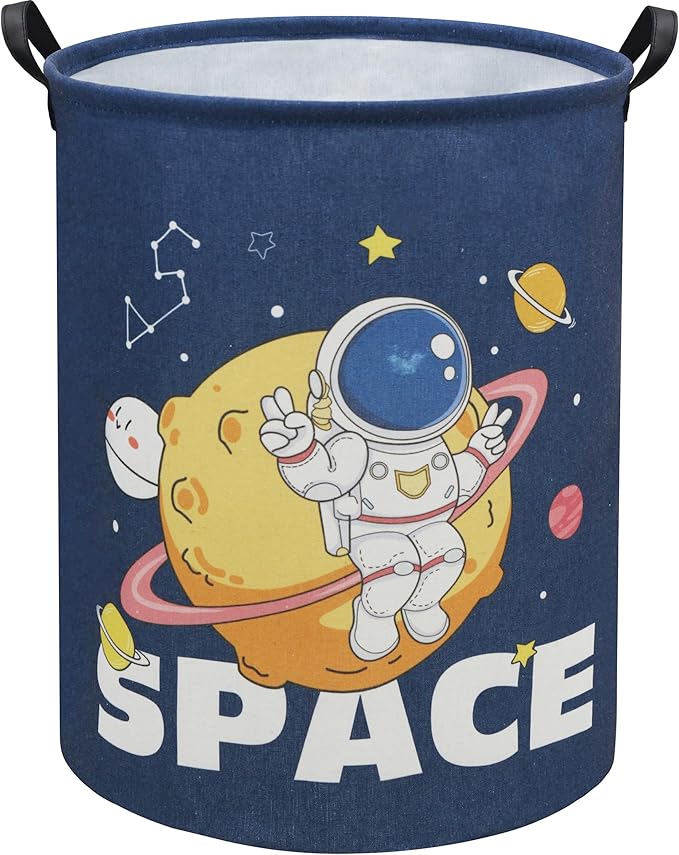 Astronaut Kids Laundry Basket Baby Hamper Space Astronaut Toy Storage Bin for Boys Room Decor Baby Nursery Hamper Gift Baskets for Bedroom Bathroom(Space Astronaut)