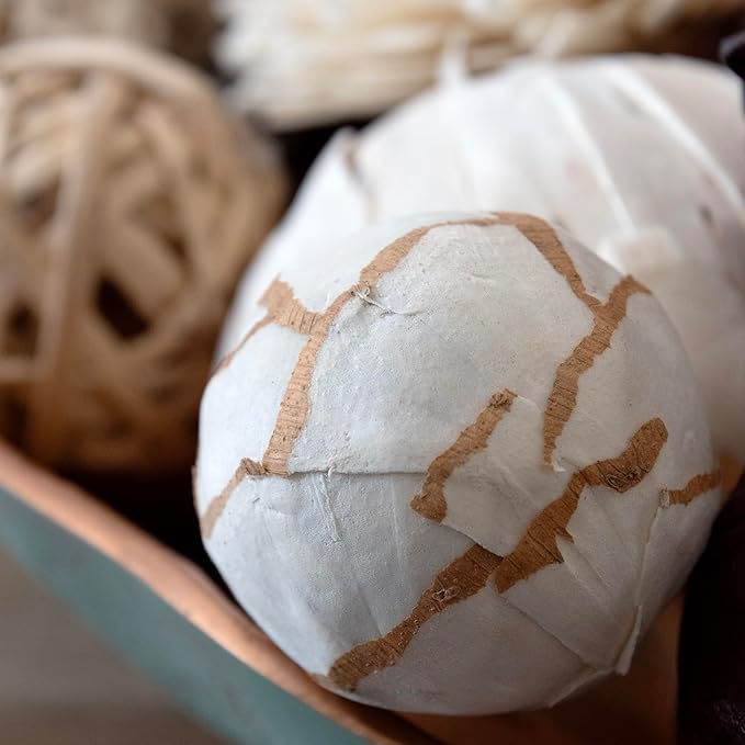 ANDALUCA Black & White Decorative Balls Bowl Filler Bag with Orbs, Balls (Black)