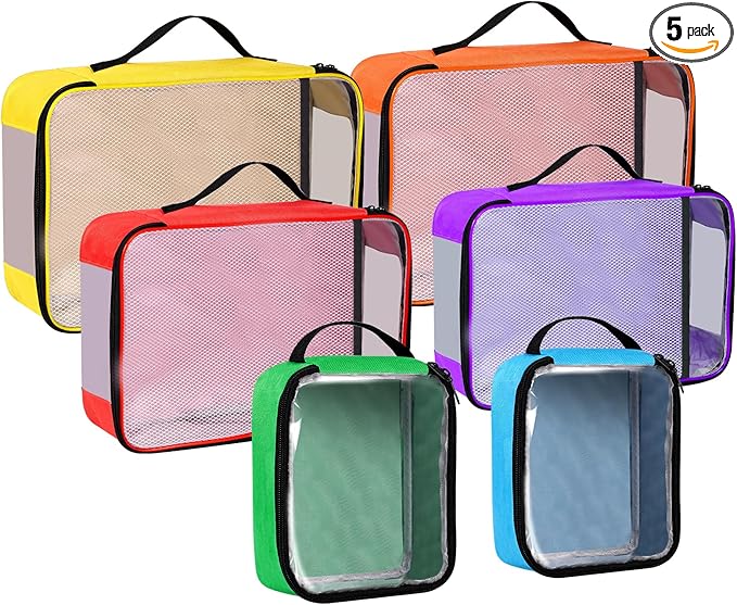 6 Packs Toy Storage Bags with Zipper, Clear PVC Organizing Bags,Waterproof Toy Storage Bags,Toy Organizing Bags for Building Blocks, Books, Puzzle