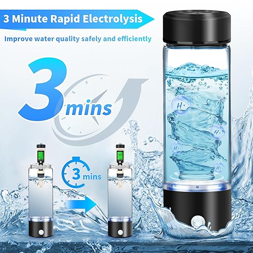 AUNOOL Hydrogen Water Bottle 2024，Hydrogen Water Bottle with SPE PEM ，Hydrogen Water Bottle Generator Improve Water in 3 Minutes Gifts for Mom, Daily Use, Travel Gifts for Women