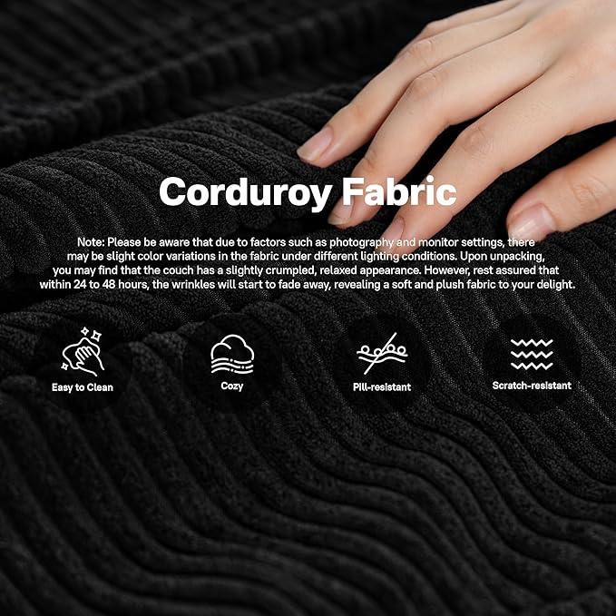 104" Cloud Sectional Couches for Living Room,L Shaped Boneless Couch in A Box,Sleeper Sofa with Comfy Chaise No Assembly Required,Black