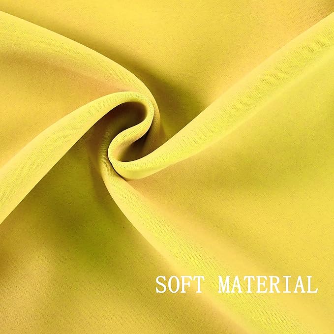 Bright Yellow Valance for Kitchen Windows Solid Gold Yellow Blackout Curtain Valance with Grommet for Bedroom Short Straight Drape Valance for Living Room 52X18 1 Panel