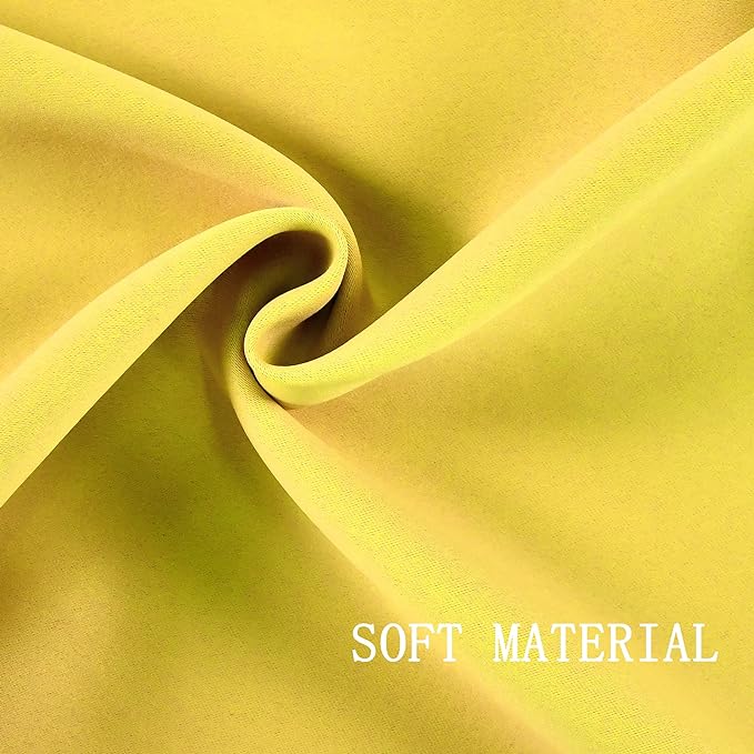 Brilliant Yellow Valance for Kitchen Windows Solid Gold Yellow Blackout Curtain Valance with Grommet for Bedroom Short Straight Drape Valance for Living Room 42X18 1 Panel