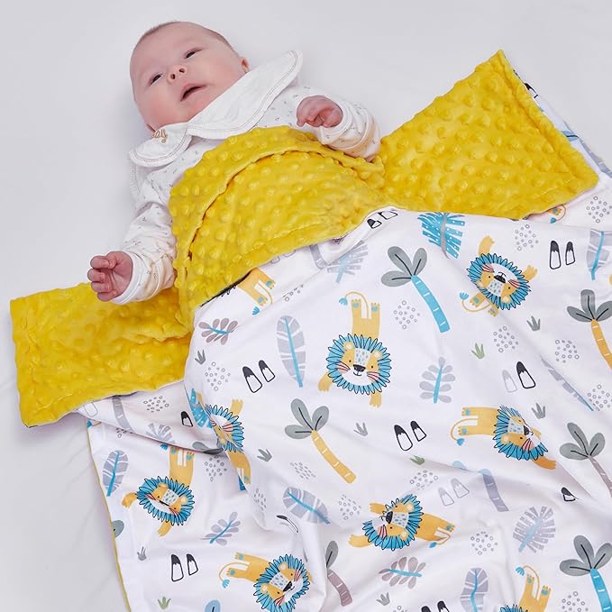 Baby Blanket for Boys Girls Super Soft Blanket,Fluffy Warm Lightweight Baby Receiving Blankets,Double Layer with Dotted Backing for Toddler Nursery (Lion, 30 * 40inch)
