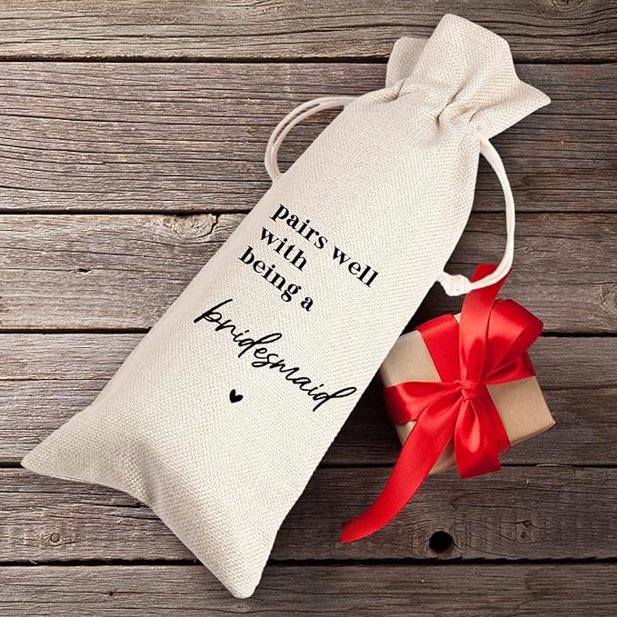 Bridesmaid Gift|Bridesmaid Proposal Gifts Wine Bag|Maid of Honor Proposal Gifts|Proposal Gifts for My Bridesmaids|Pairs Well With being a Bridesmaid(11MA17)