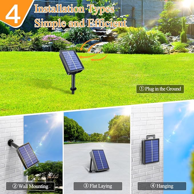 2 Pack Solar String Lights Total 240LED 80FT, IP67 Waterproof Solar Lights for Outside with 8 Modes, Upgraded Solar Panel Fairy Lights for Garden Party Wedding Decorations (Multicolor) …