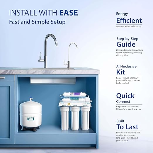 APEC Water Systems ROES-PH75 Essence Series Top Tier Alkaline Mineral pH+ 75 GPD 6-Stage Certified Ultra Safe Reverse Osmosis Drinking Water Filter System