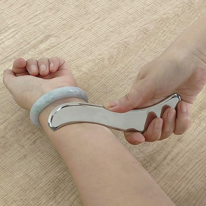 BYYDDIY 6.3 inch Hypoallergenic Titanium Gua Sha Muscle Scraper Tool,Muscle Scraping Tool (S-TI)