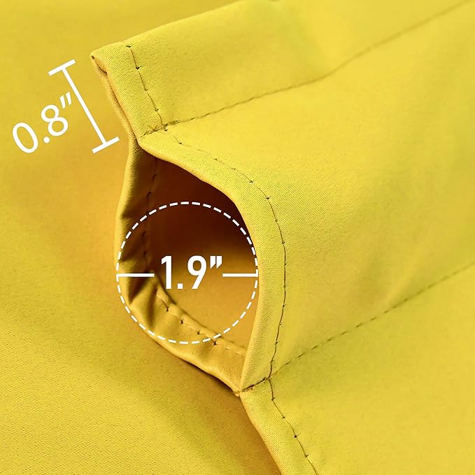 Bright Yellow Valance for Windows 60x18 Inch Solid Blackout Rod Pocket Kitchen Short Curtain Toppers Valance for Bathroom Living Room, Light Yellow