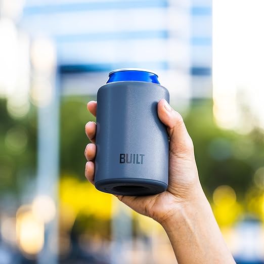 BUILT 12 Ounce Double Wall Stainless Steel K2 Can Chiller Pacific Blue