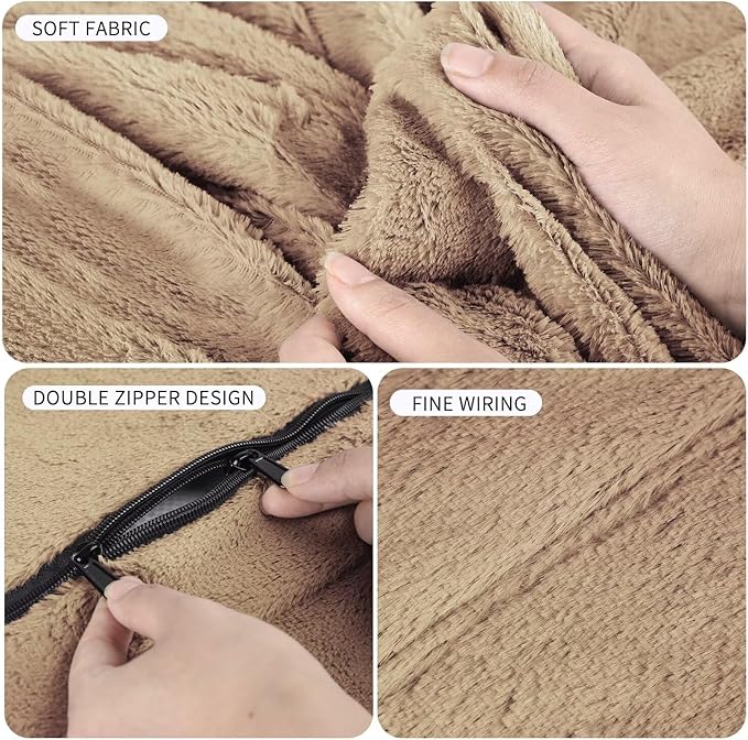 Bean Bag Chair for Adults 6FT,Soft Removable Cover for Teens/Girls Bedroom,Fluffy Giant Round Floor Beanbag Lounger Chairs (No Filler,Tan)