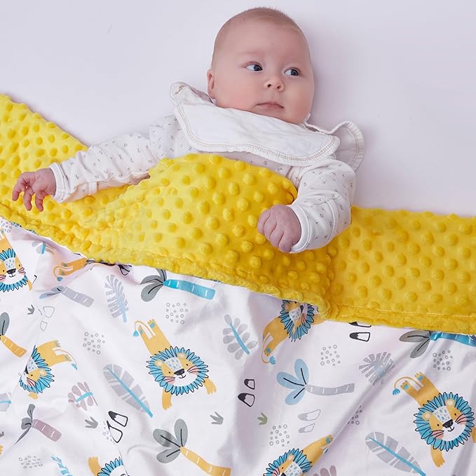 Baby Blanket for Boys Girls Super Soft Blanket,Fluffy Warm Lightweight Baby Receiving Blankets,Double Layer with Dotted Backing for Toddler Nursery (Lion, 30 * 40inch)