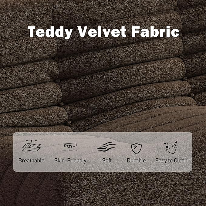 Bean Bag Chair, Loveseat Fireside Chair Bean Bag Sofa Large Bean Bag Chair for Adults, 2 Seater Bean Bag Chairs for Teens with High Density Comfortable Foam, Bean Bag for Living Room, Bedroom(Coffee)