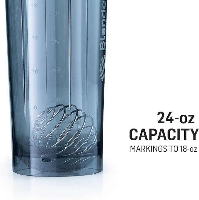 BlenderBottle Shaker Bottle Pro Series Perfect for Protein Shakes and Pre Workout, 24-Ounce, Black/Clear
