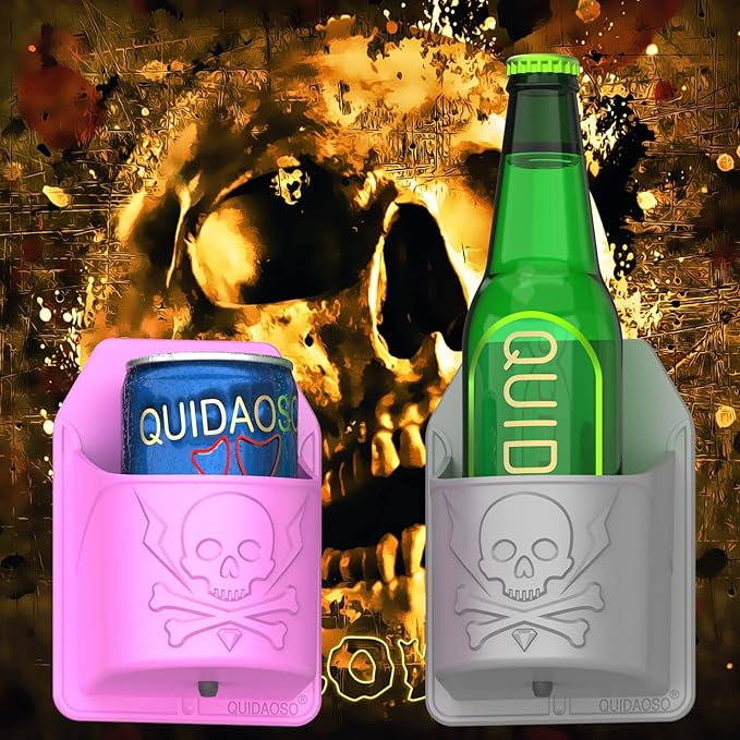 Beer/Can/Drink/Wine Bottle Holder for Shower, Wall Mounted Cup/Toothbrush Holder, Beer Accessories, Funny Birthday Gifts(01Grey)