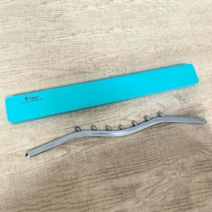 BYYDDIY Steel Muscle Scraper Stick with Steel Balls for Lymphatic Drainage,Body Massage, Release Myofascial Trigger Points Reduce Muscle Soreness Tightness Leg Cramps for Physical Therapy (Mz)