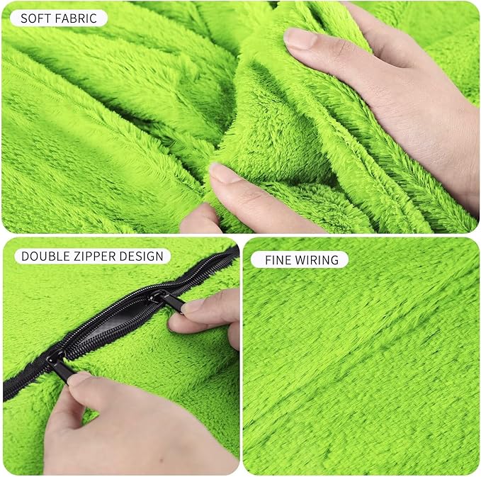 Bean Bag Chair for Adults 3FT,Soft Removable Cover for Teens/Girls Bedroom,Fluffy Giant Round Floor Beanbag Lounger Chairs (No Filler,Green)