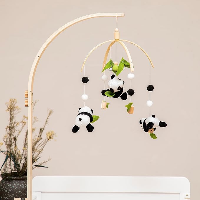 Baby Crib Mobile - Panda Mobile for Crib, Nursery Mobile Decor, Baby Bassinet Mobile Toy - Shower Set for Infant Bedroom Hanging Decoration, Gender Neutral Baby Gift