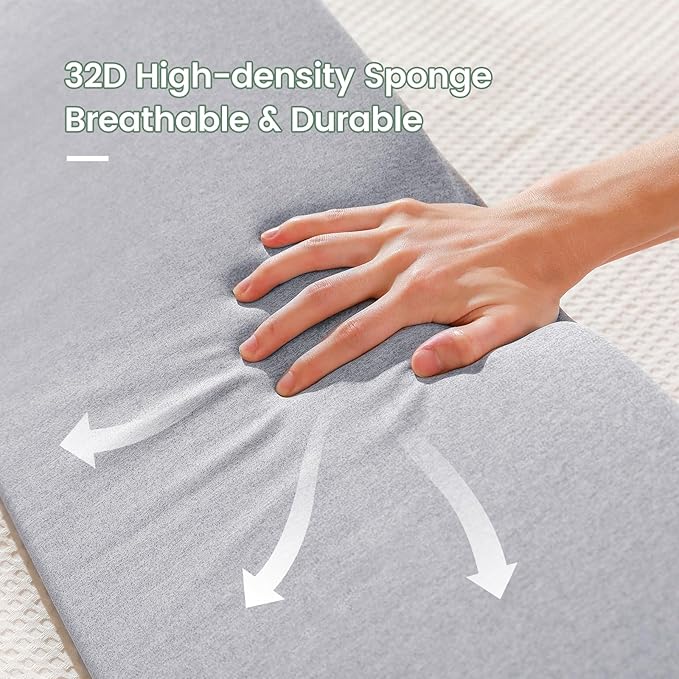 Bed Wedge Pillow/Bed Mattress Gap Filler for Headboard King Size(76"X10"X6"), Comfy Headboard Pillow Wedge for Gap(0-6''), Triangle Wedge Pillow for Sleeping Reading(Grey)