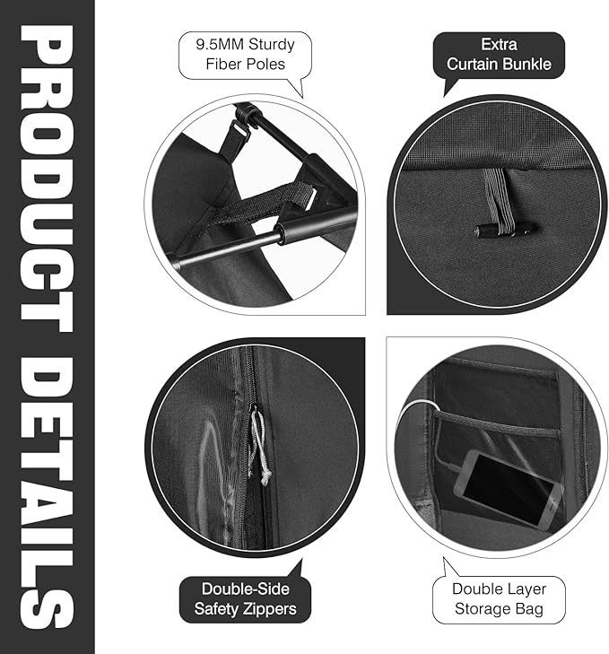 Borna Bed Tent Bed Canopy Twin Size, Portable Sleeping Tents Dream Tents Indoor for Kids and Adult, Breathable 70% Blackout Big Space on Bed with Three Doors (Mattress Not Included)