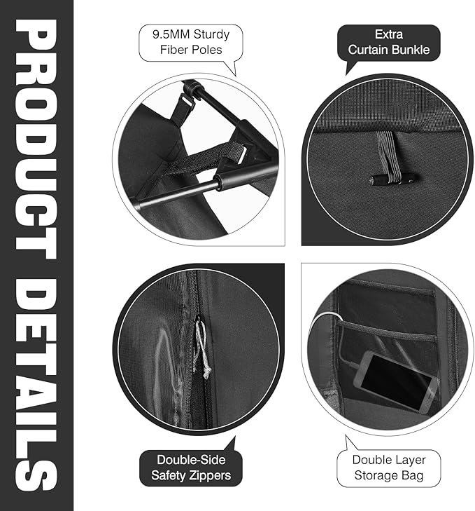 BORNA Bed Tent Bed Canopy Queen Size for Adult and Kids,Portable Sleeping Tents Dream Tents Indoor for Kids and Adult, Breathable Privacy Space with Three Doors (Mattress Not Included)