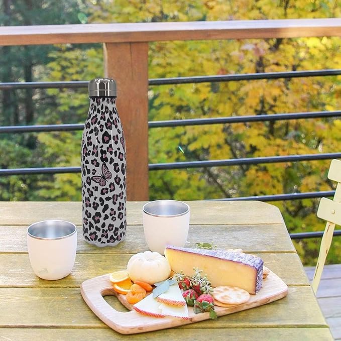 Butterfly Insulated Sport Water Bottles Stainless Steel Travel Mugs BPA Free Tumbler For Outdoor Camping Travel 20 OZ