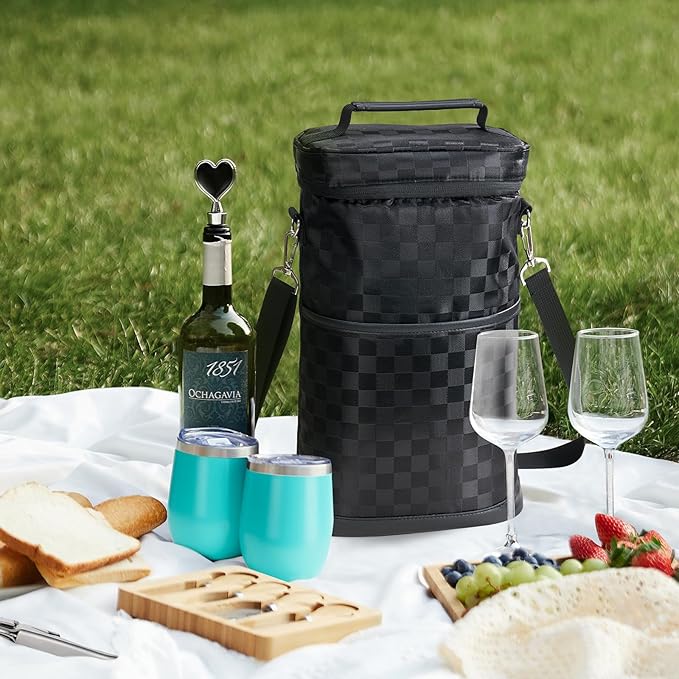 AW BRIDAL Wine Gifts Bag for Women Wine Gift Basket Personalized Birthday Gifts for Women Wine Lover Gifts Wine Tote Bag for Travel Insulated Wine Bags with Tumblers