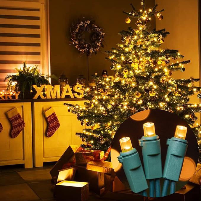 100 Count Yellow - String Lights - 21.6FT LED Christmas Lights, Mini led Lights for Indoor Outdoor Home Holiday Party Wedding Independence Day Decoration