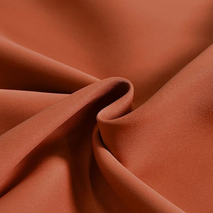 Burnt Orange Valance - Rust Valance for Windows 42x18 Inch Solid Blackout Rod Pocket Kitchen Short Curtain Toppers Valance for Bathroom Living Room, Terracotta