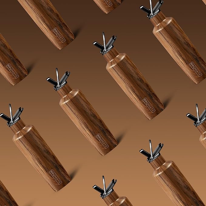 BrüMate ReHydration Mini Kids Water Bottle | 100% Leakproof Insulated Water Bottle for Kids with Straw | Stainless Steel Water Canteen | Perfect Kids Water Bottle for School | 16oz (Walnut)