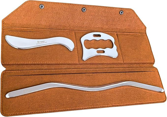 BYYDDIY Stainless Steel Gua Sha Muscle Scraper Tools Kit, Scraping Massage Tool,Massage Scraper Tools for Physical Therapy (M-SD2)
