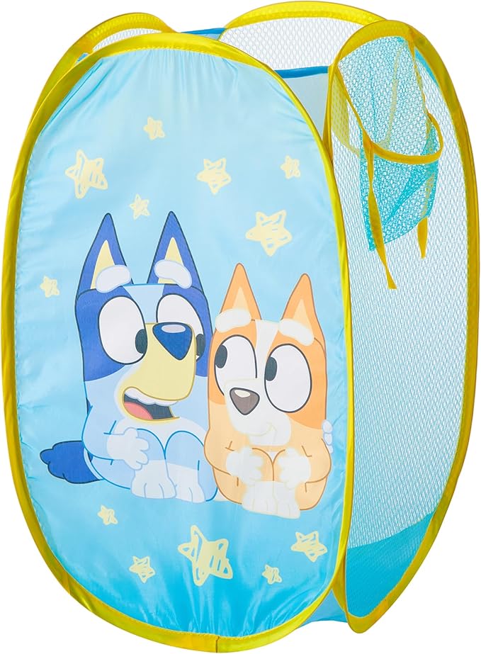 Bluey Pop Up Hamper with Durable Carry Handles, with Bluey and Bingo, 21'' H x 13.5'' W X 13.5'' L