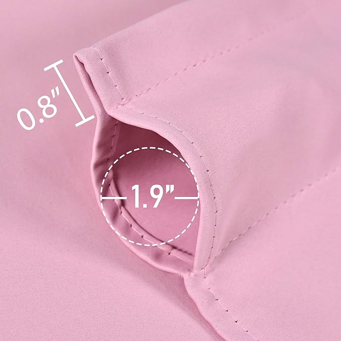 Baby Pink Valance for Windows 52x18 Inch Solid Thermal Insulated Blackout Rod Pocket Kitchen Short Curtain Toppers Valance for Bathroom Living Room 1 Panel