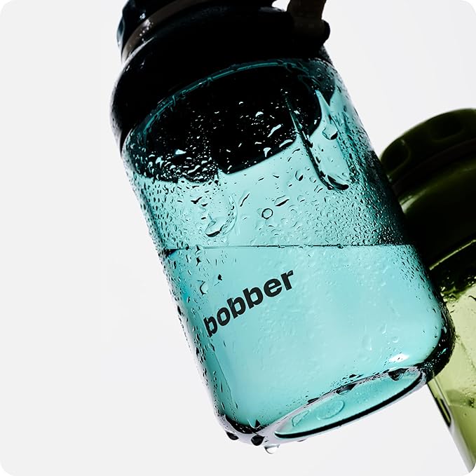 BOBBER 20 oz Tritan Travel Water Bottle with Holding Strap & Fruit Infuser — Dishwasher Safe, BPA Free, Spill Proof Water Bottle for Adults with Handle — Perfect for Traveling, Outdoor, Hiking (Teal)