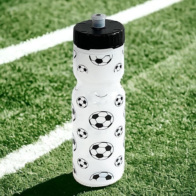 50 Strong Kids Water Bottle | 22 oz. BPA- Free Sports Squeeze Water Bottles with Pull Top Cap |Perfect Water Bottle for School | Reusable & Durable for Boys & Girls | Made in USA (Soccer)