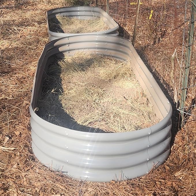 2 Pack 8x3x1FT Galvanized Raised Garden Bed Large Metal Planter Box Kit Elevated Raised Garden Planters for Outdoor Plants, Gray