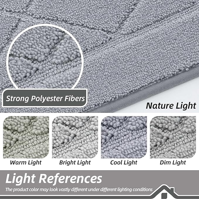 BEQHAUSE Dirt Trapper Door Mat 24" x 36", Doormat Non-Slip Entryway Rugs Washable, Dog Door Mat Stain Resistant and Absorbent Welcome Floor Mat for Front Back Door, Muddy Wet Shoes & Paws, Grey