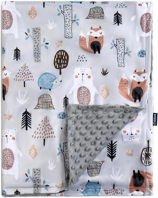 Baby Blanket for Boys Girls Super Soft Blanket,Fluffy Warm Lightweight Baby Receiving Blankets,Double Layer with Dotted Backing for Toddler Nursery(Fox, 30 * 40inch)