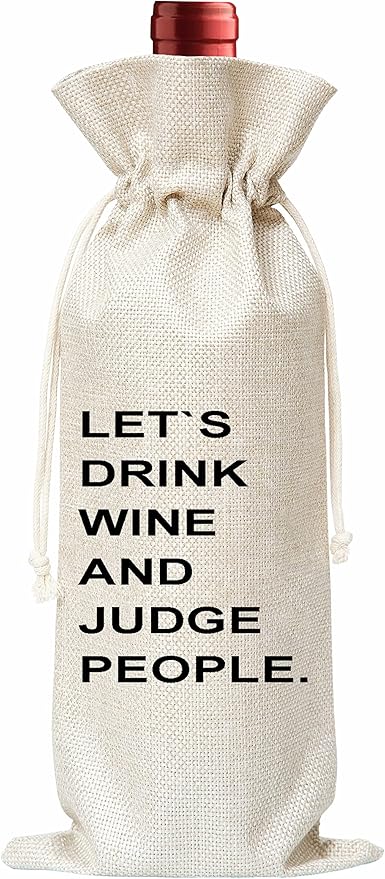 Birthday Gifts Wine Bag - Gift For Colleague, Co-worker, Boss, Emplyoee, Dad, Mom, Grandpa, Grandma Superior and Neighbor - Cotton Burlap Wine Bag (1 Pcs) - WB043
