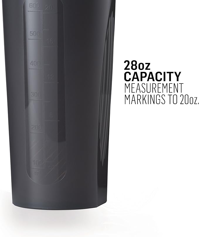 BlenderBottle Classic Shaker Bottle Perfect for Protein Shakes and Pre Workout, 28-Ounce (2 Pack), Clear/Black