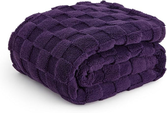 Bedsure GentleSoft Purple Throw Blanket for Couch - Super Soft Cozy Blankets Gifts for Women Men Girls, Cute Small Fleece Throws for Bedroom Home Decor, 50x70 Inches