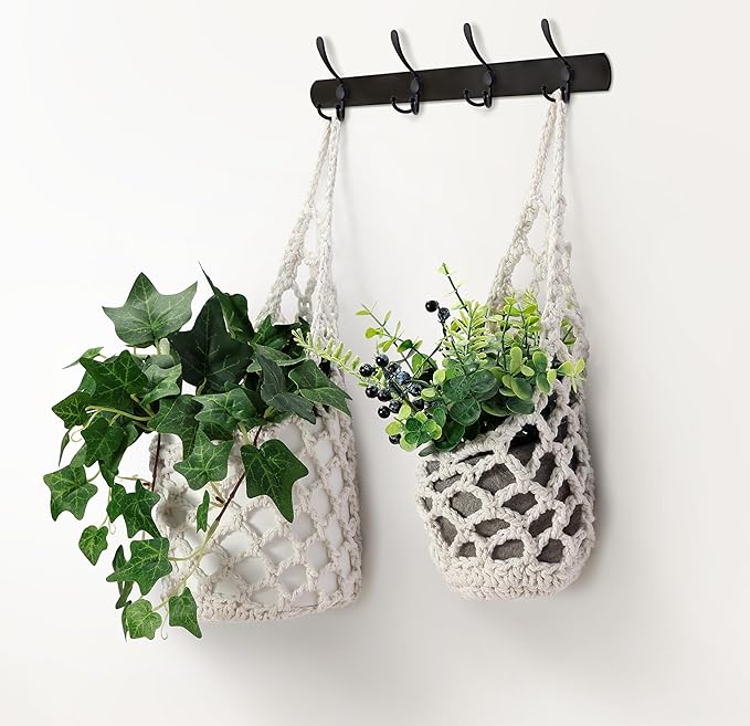 3PK Wall Planters for Indoor Plants, Macrame Plant Hanger | Wall Planter, Plant Hanger, Hanging Planter (3PK, for 4 inch Pot)