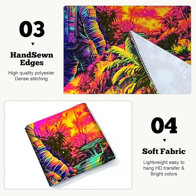 BVBOX Astronaut Space Blacklight Tapestry 79"x59", UV Reactive Astronaut Tropical Rainforest Universe Galaxy Planet Glow in Dark Tapestries, Black Light Neon Upright Poster Wall Hanging Backdrop Decor for Bedroom Living Room
