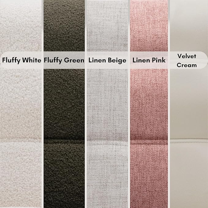 48" Small Loveseat Sofa, Modern Sherpa Mini Sofa Couch 2-Seater Fluffy Love Seat with Quilting Backs and Wood Legs for Living Room, Bedroom and Small Space, White