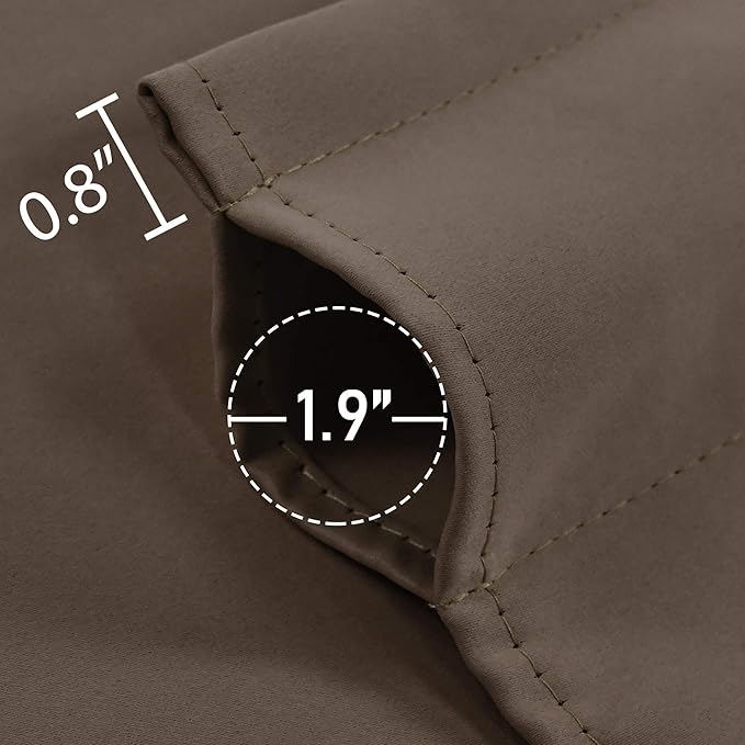 Brown Valance for Windows 42x18 Inch Solid Thermal Insulated Blackout Coffee Color Valance Rod Pocket for Bathroom Living Room 1 Panel