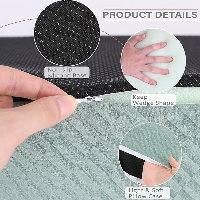 Body Wedge Pillow for Side Sleeping, Body Position Side Wedge Pillow, Back Positioning Elevation Pillow, Back Wedge Pillow for Side Sleepers, Wedge Pillows for After Surgery, Back Pain, Pregnancy